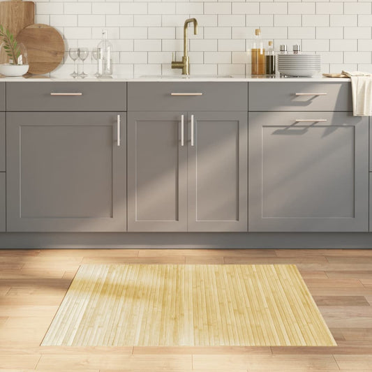 Tapis Rectangulaire Clair Naturel 80x100 cm Bambou