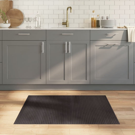 Tapis rectangulaire marron foncé 80x100 cm Bambou