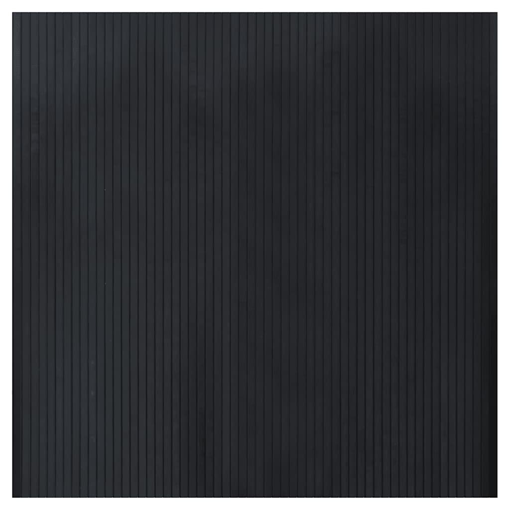 Tapis rectangulaire noir 100x100 cm bambou