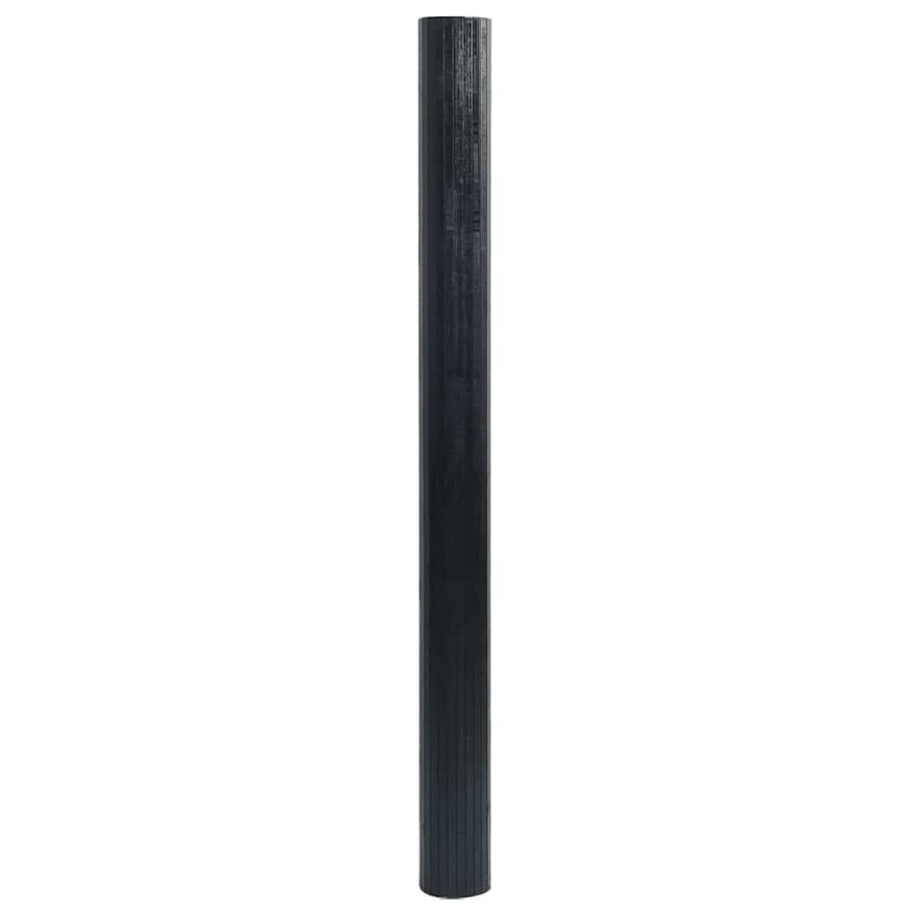 Tapis rectangulaire noir 100x100 cm bambou