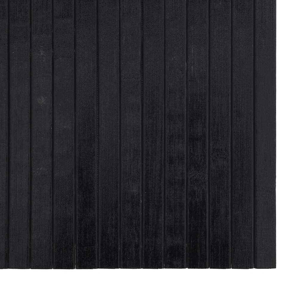 Tapis rectangulaire noir 100x100 cm bambou