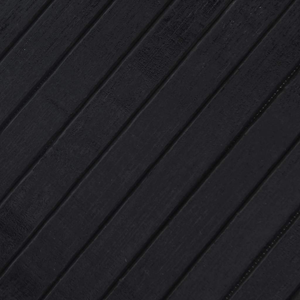 Tapis rectangulaire noir 100x100 cm bambou