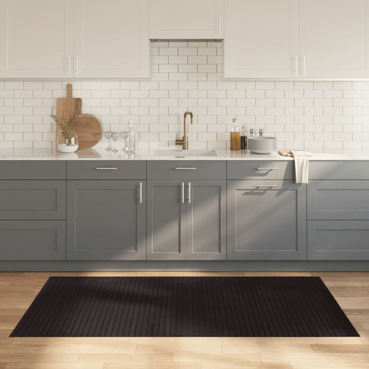 Tapis Rectangulaire Marron Foncé 100x200 cm Bambou