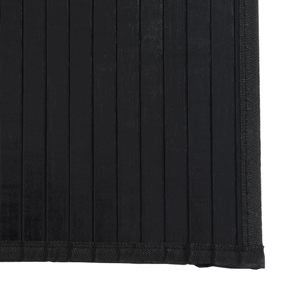 Teppich Rechteckig Schwarz 60x100 cm Bambus