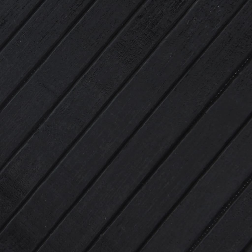 Teppich Rechteckig Schwarz 60x100 cm Bambus