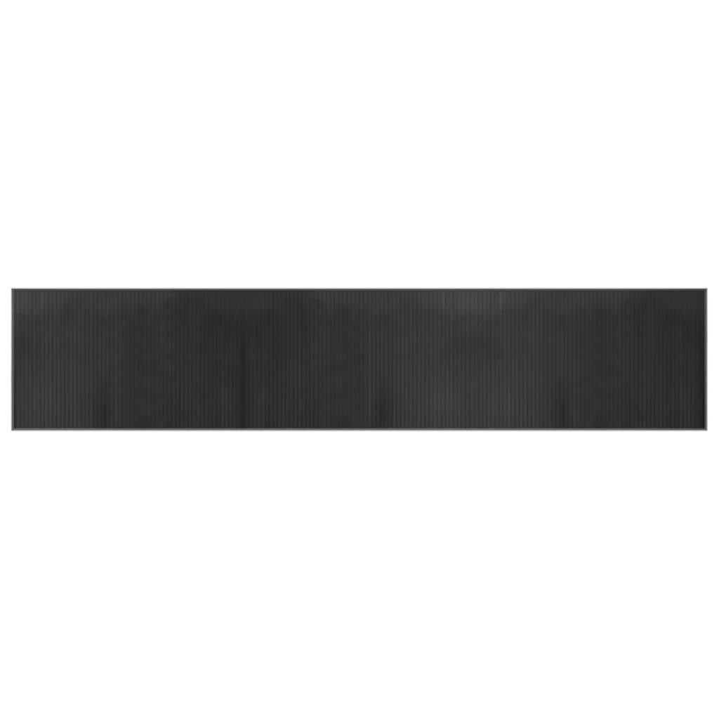 Tapis rectangulaire gris 60x300 cm bambou