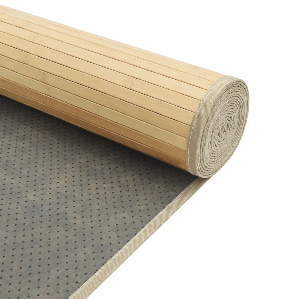 Tapis rectangulaire clair naturel 60x400 cm Bambou