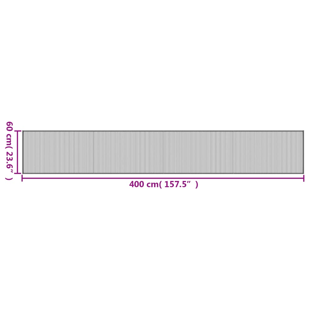 Tapis rectangulaire clair naturel 60x400 cm Bambou
