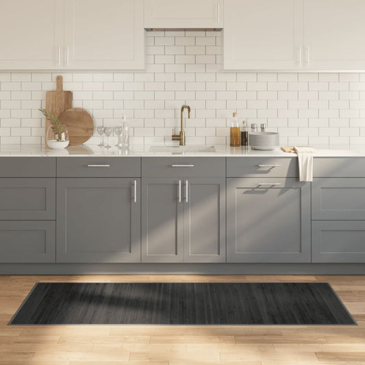 Rug Rectangular Grey 70x200 cm Bamboo