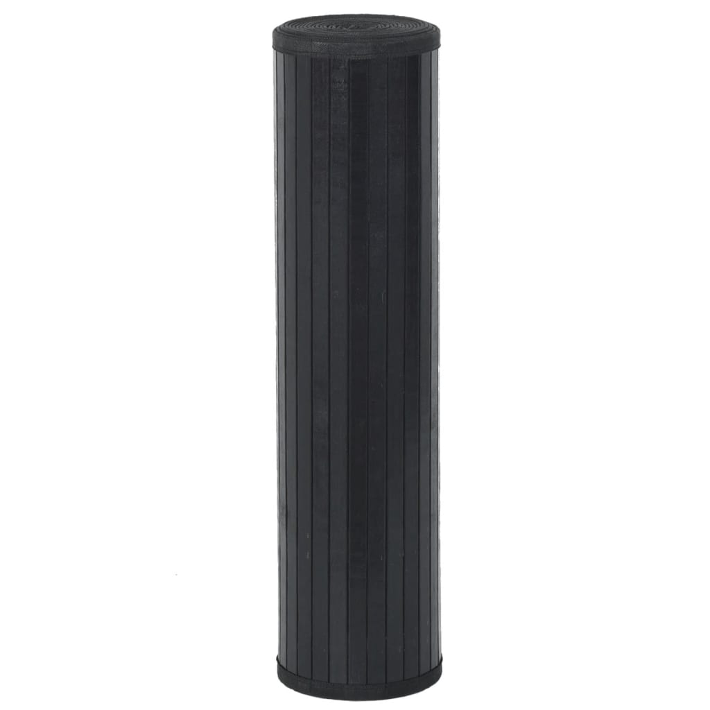 Tapis Rectangulaire Noir 80x200 cm Bambou