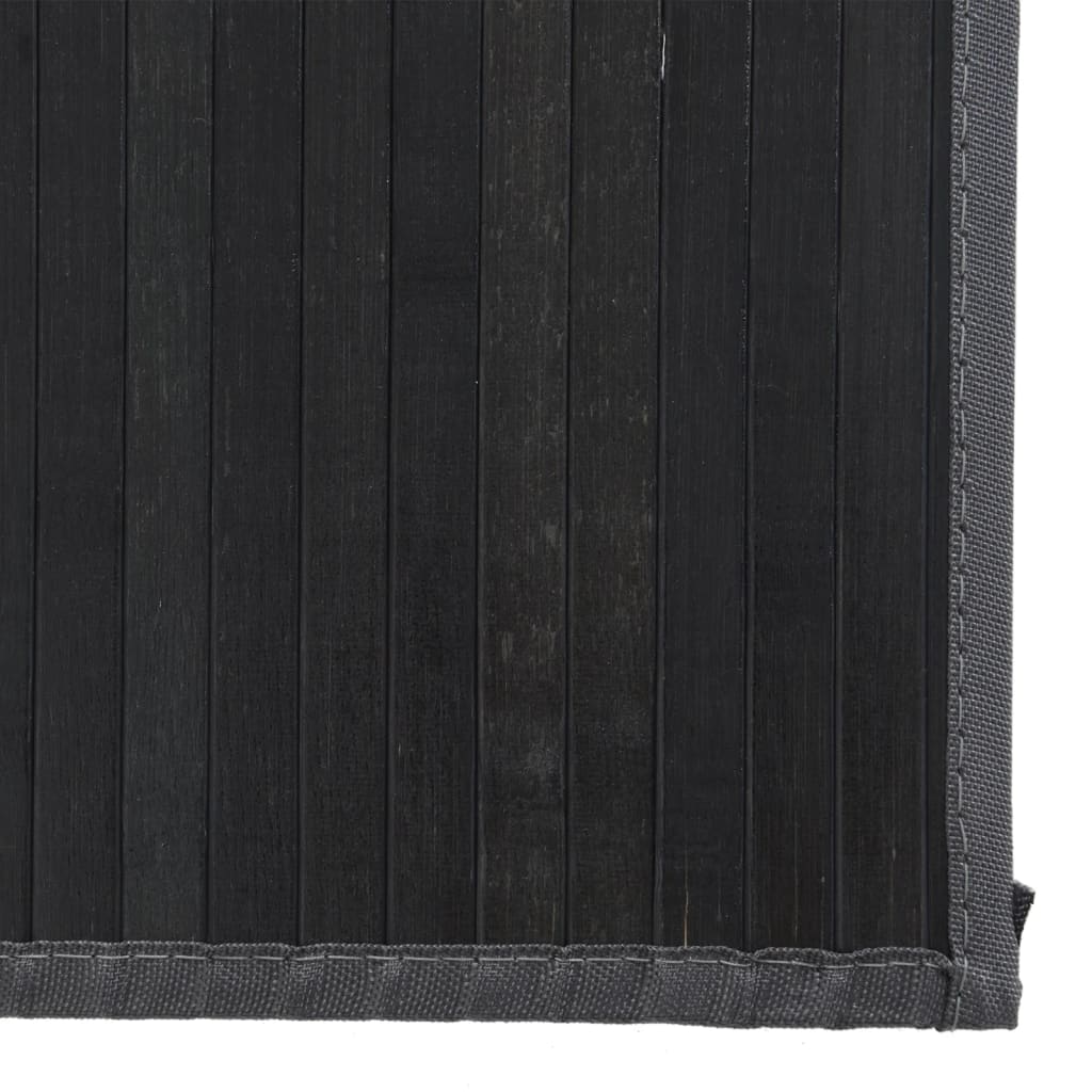Tapis Rectangulaire Noir 80x200 cm Bambou