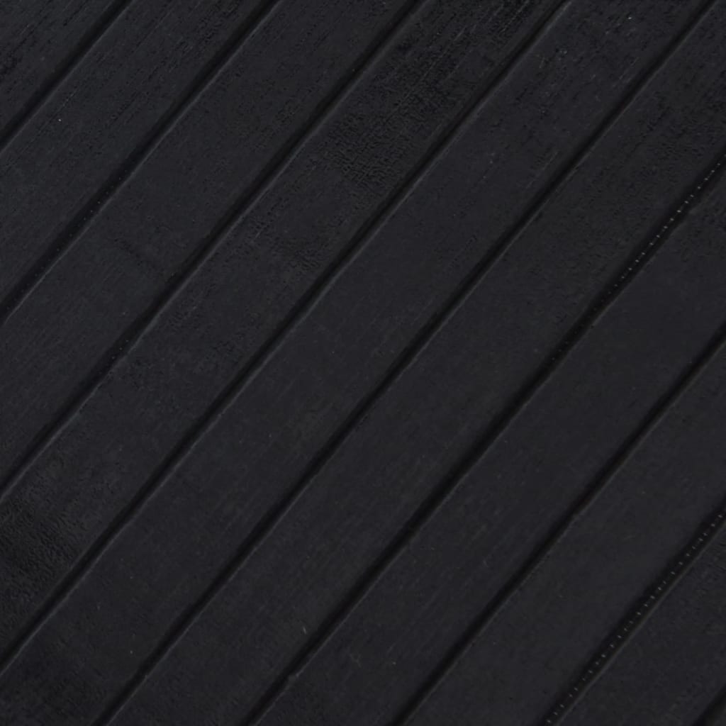 Tapis Rectangulaire Noir 80x200 cm Bambou