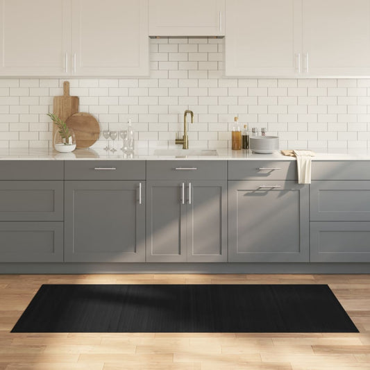 Carpet Rectangular Black 80x200 cm Bamboo