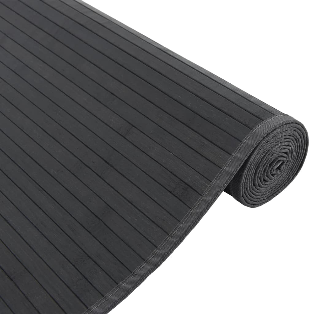Teppich Rechteckig Grau 80x200 cm Bambus