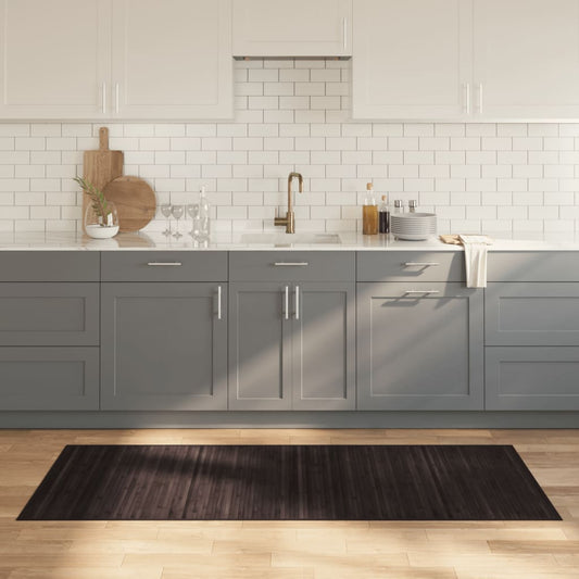 Rug Rectangular Dark Brown 80x200 cm Bamboo