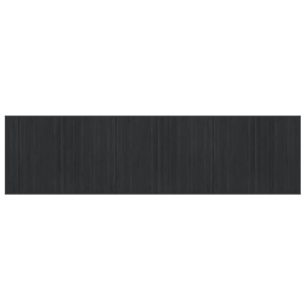 Tapis rectangulaire gris 80x300 cm Bambou