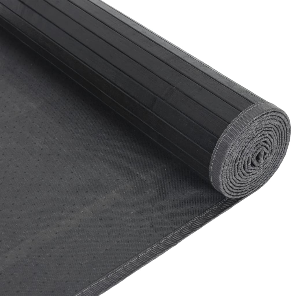 Tapis rectangulaire gris 80x500 cm bambou
