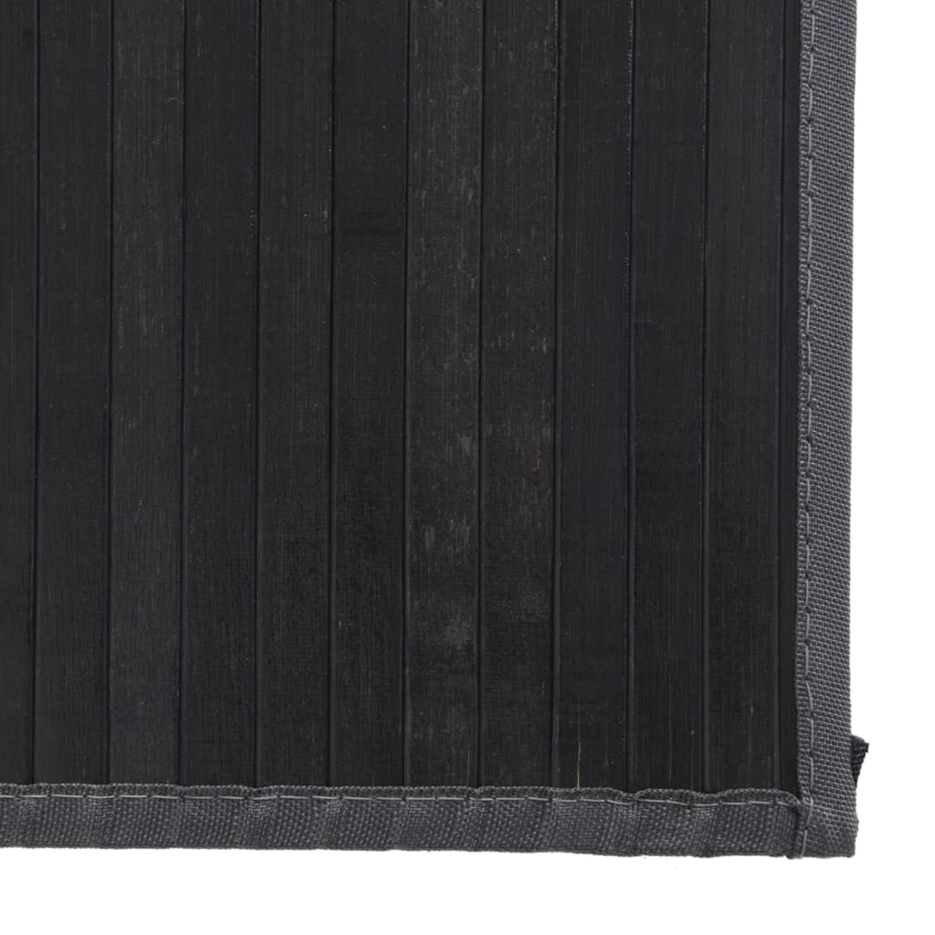 Tapis rectangulaire gris 80x500 cm bambou