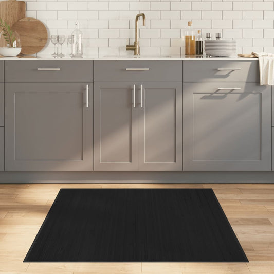 Carpet Square Black 100x100 cm Bamboo