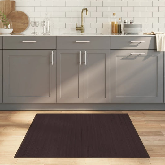 Carpet Square Dark Brown 100x100 cm Bamboo