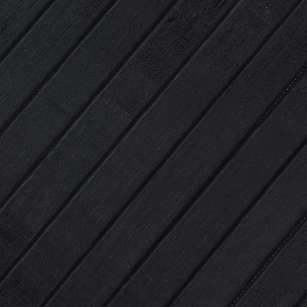 Tapis rectangulaire noir 100x200 cm bambou