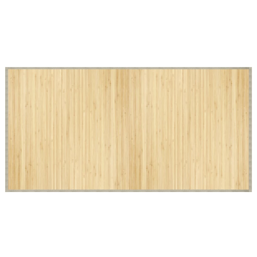 Tapis rectangulaire clair nature 100x200 cm bambou