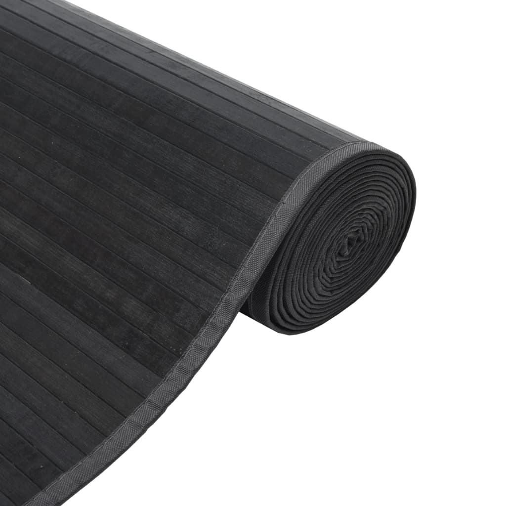 Tapis rectangulaire gris 100x300 cm Bambou
