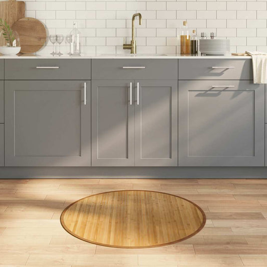 Round Bamboo Rug 80 cm