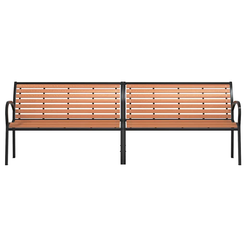 Gartenbank Braun 231 cm Holz & Pulverbeschichteter Stahl
