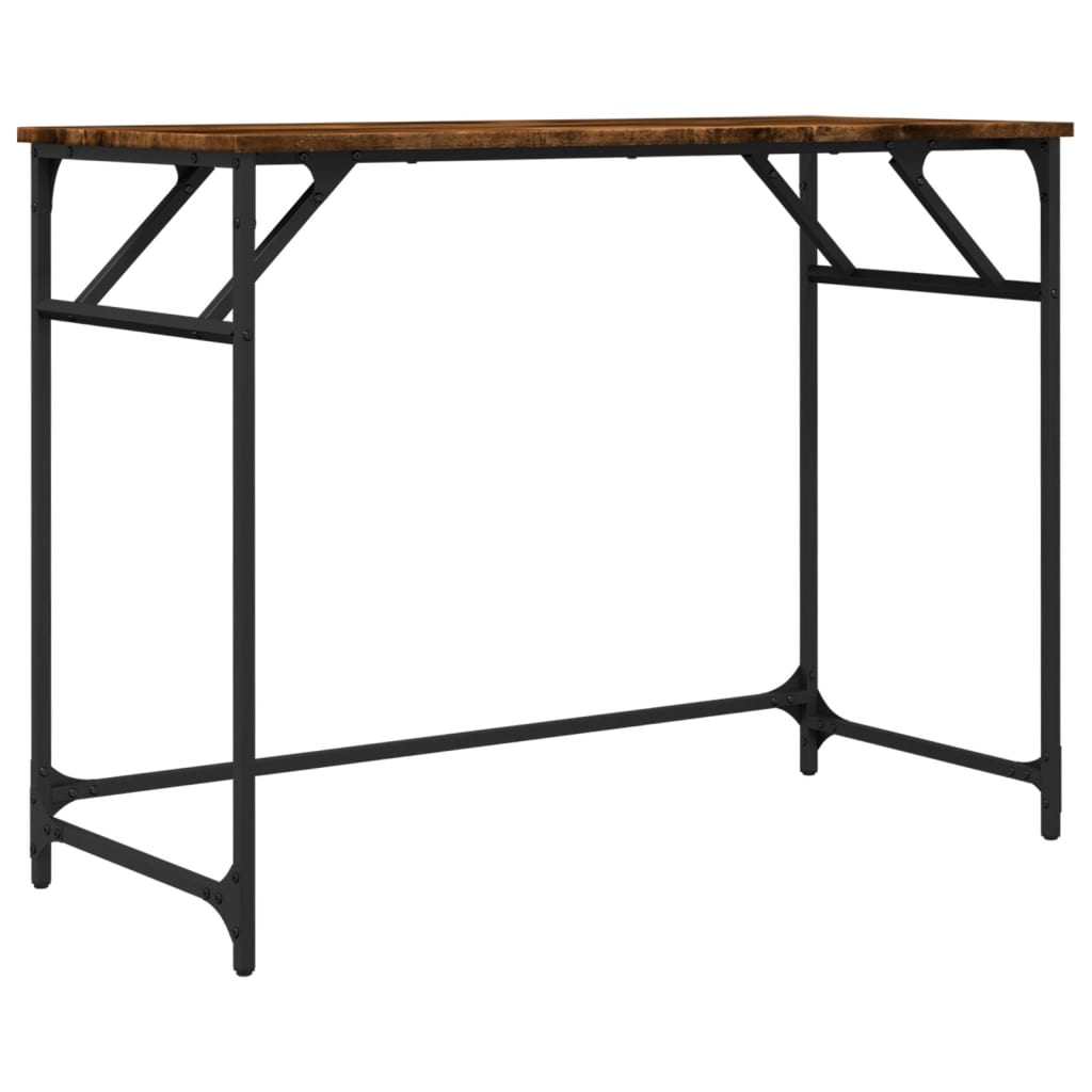 Desk smoked oak 100x45x76 cm wood material and steel