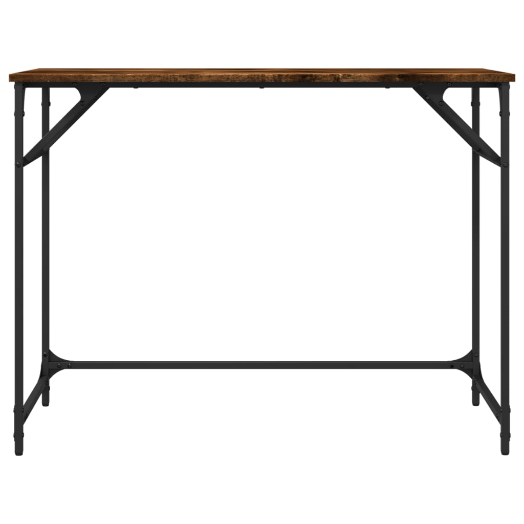 Desk smoked oak 100x45x76 cm wood material and steel