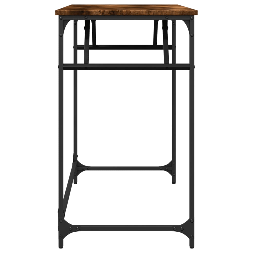 Desk smoked oak 100x45x76 cm wood material and steel