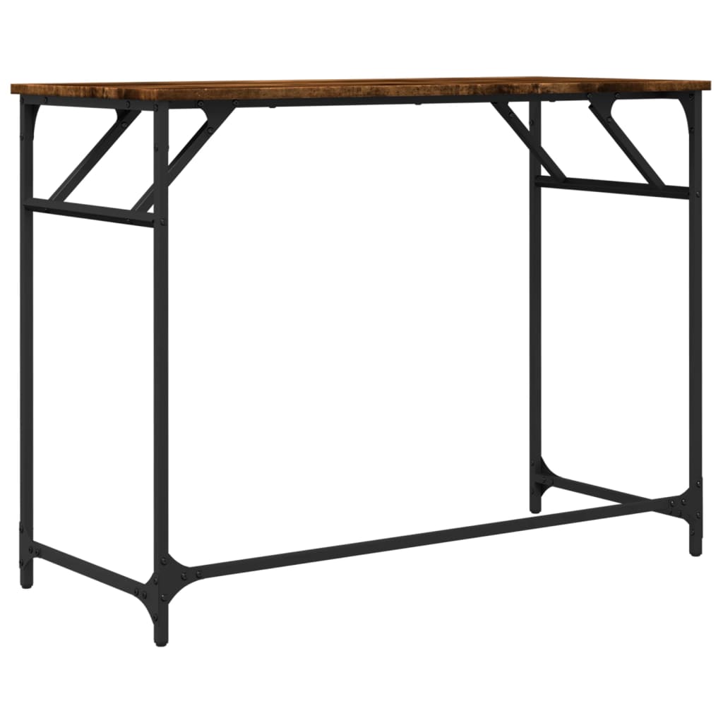 Desk smoked oak 100x45x76 cm wood material and steel