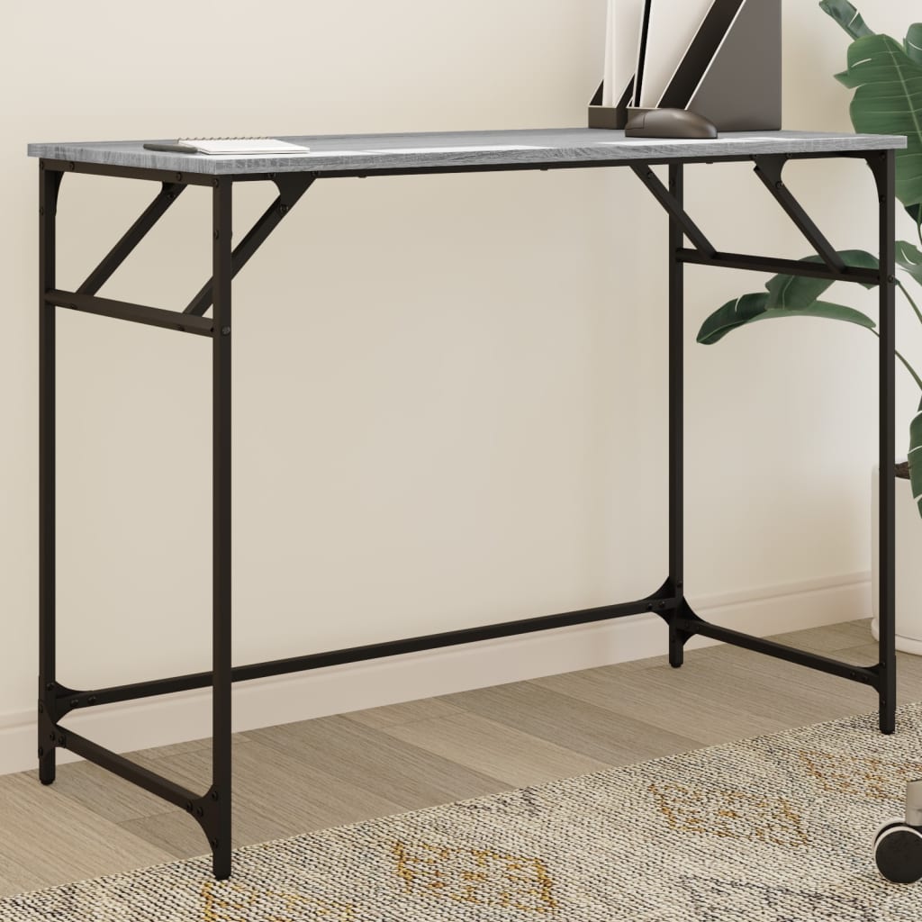 Desk Grey Sonoma 100x45x76 cm Engineered Wood and Steel