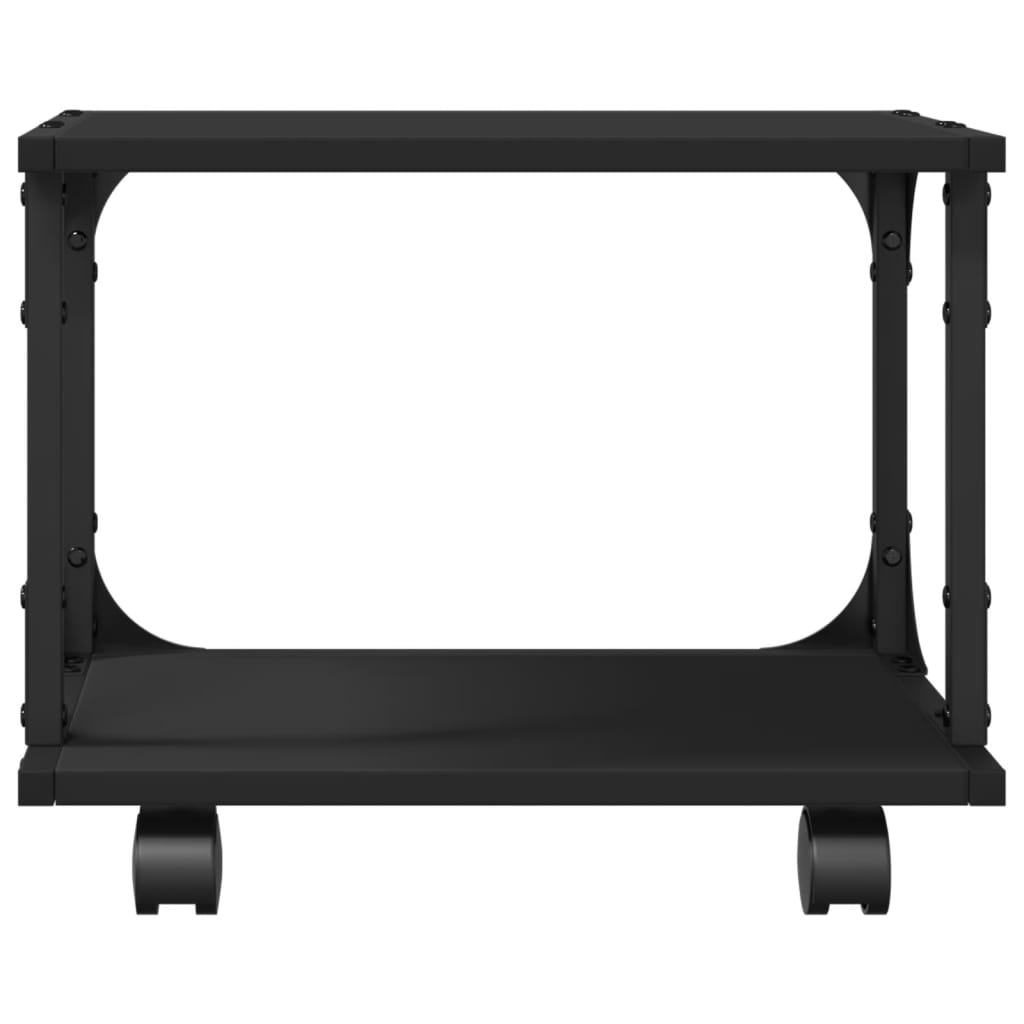 Support d'imprimante 2 étagères noir 41x28x33,5 cm Bois d'ingénierie