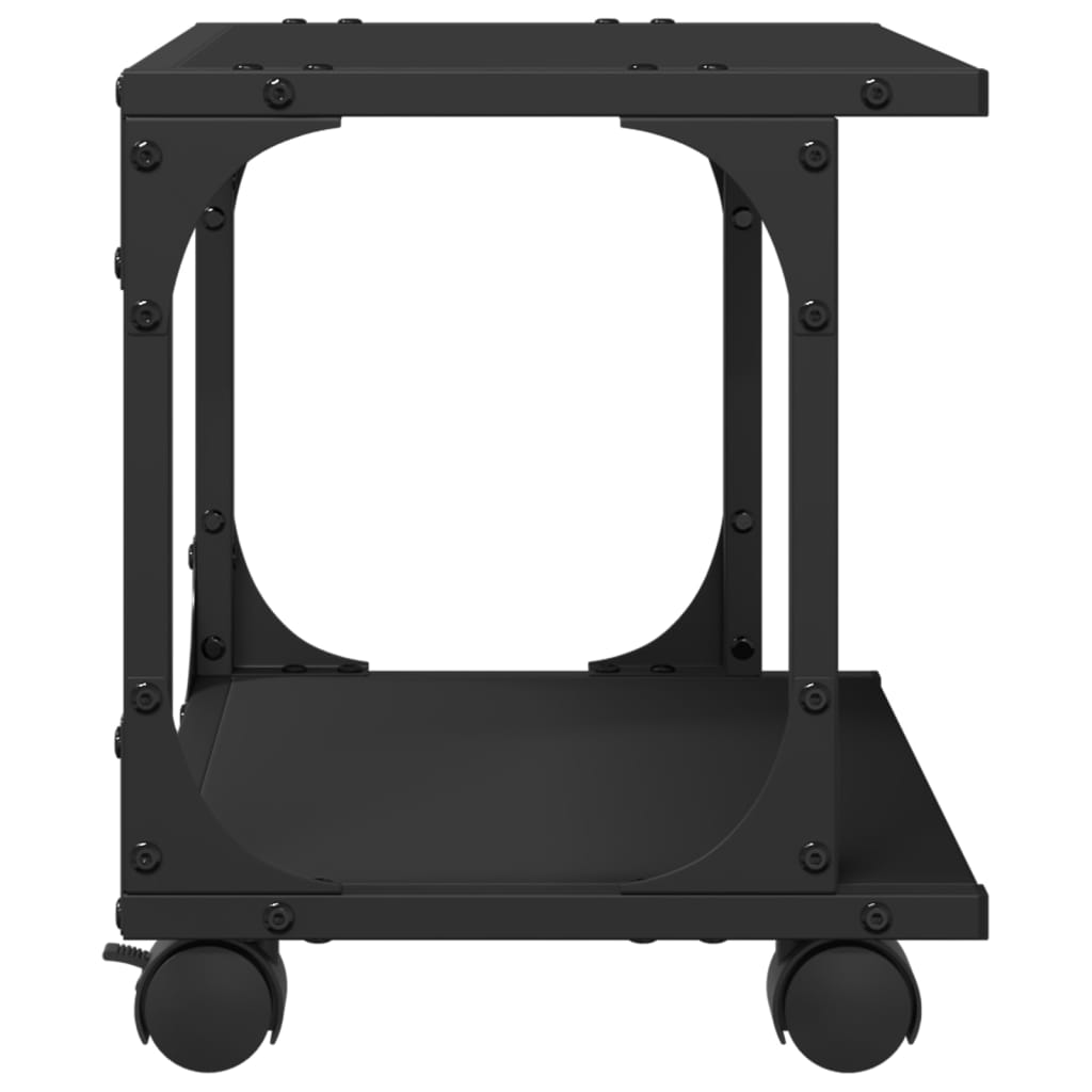 Support d'imprimante 2 étagères noir 41x28x33,5 cm Bois d'ingénierie