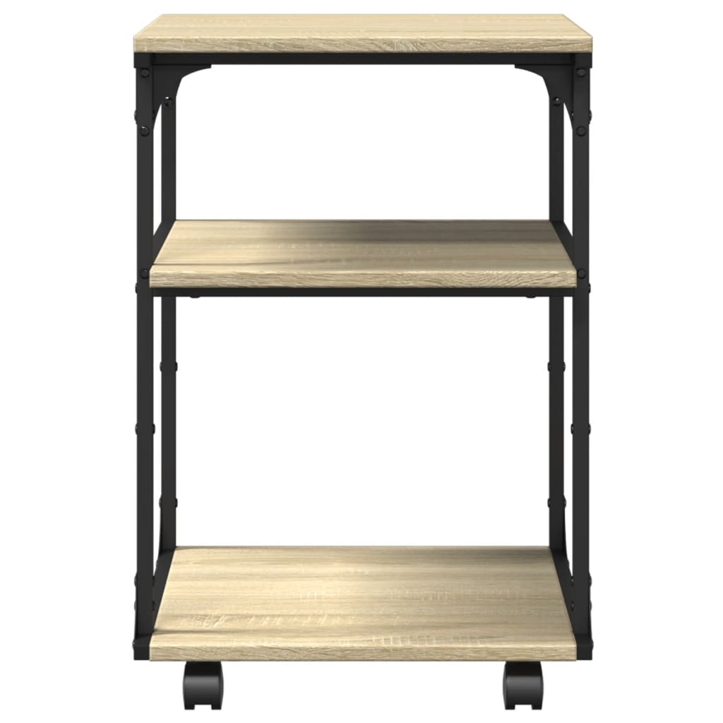 Support d'imprimante 3 étagères chêne Sonoma 43x48x64 cm bois d'ingénierie