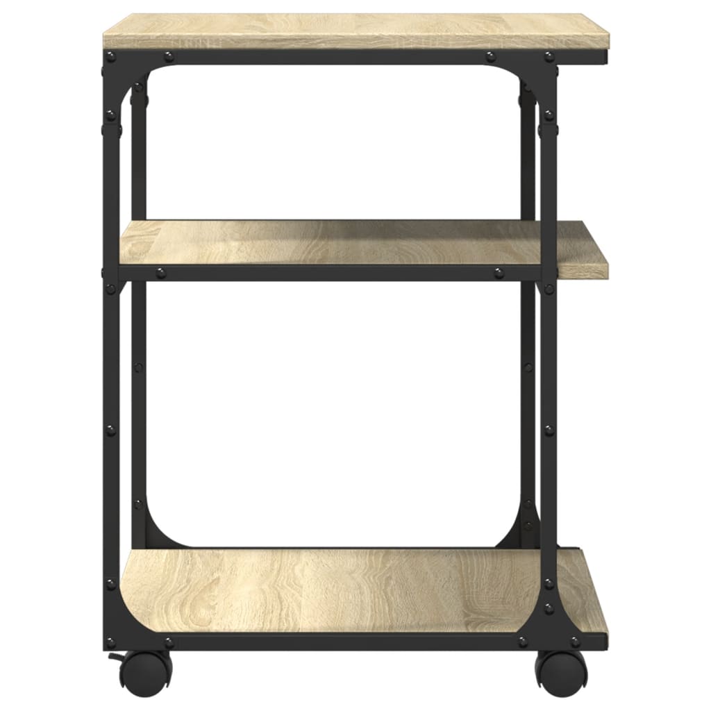 Support d'imprimante 3 étagères chêne Sonoma 43x48x64 cm bois d'ingénierie