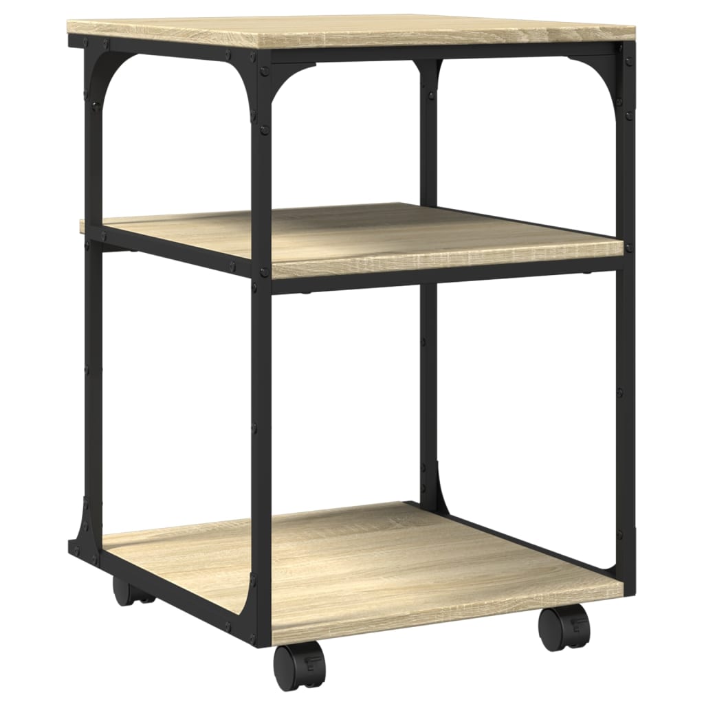 Support d'imprimante 3 étagères chêne Sonoma 43x48x64 cm bois d'ingénierie