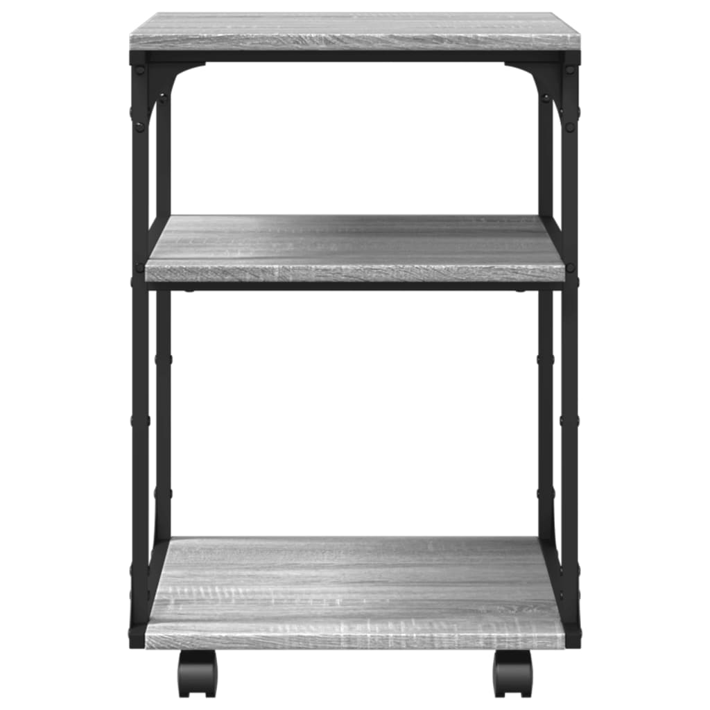 Meuble d'imprimante 3 étagères Gris Sonoma 43x48x64 cm Bois d'ingénierie