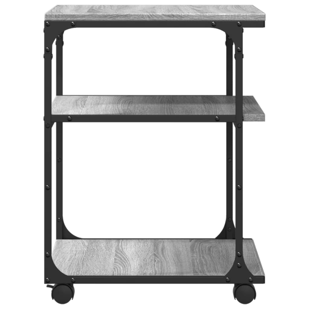 Meuble d'imprimante 3 étagères Gris Sonoma 43x48x64 cm Bois d'ingénierie