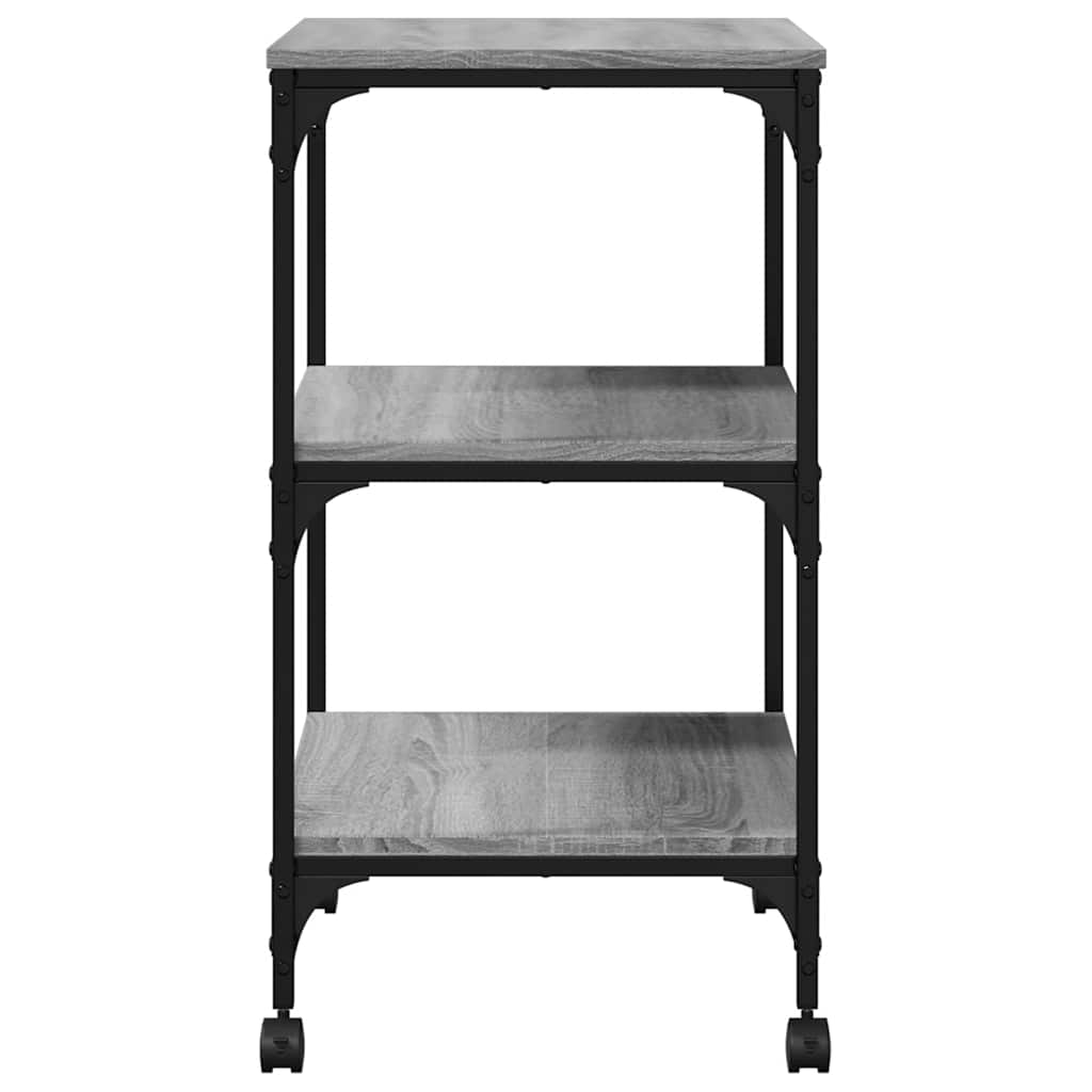 Druckerständer 3 Ablagen Grau Sonoma 50x41x75 cm Holzwerkstoff