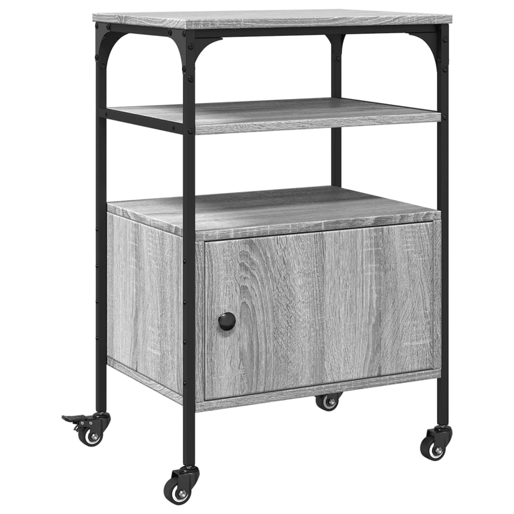 Meuble imprimante 3 étagères Gris Sonoma 50x40x76 cm Bois d'ingénierie