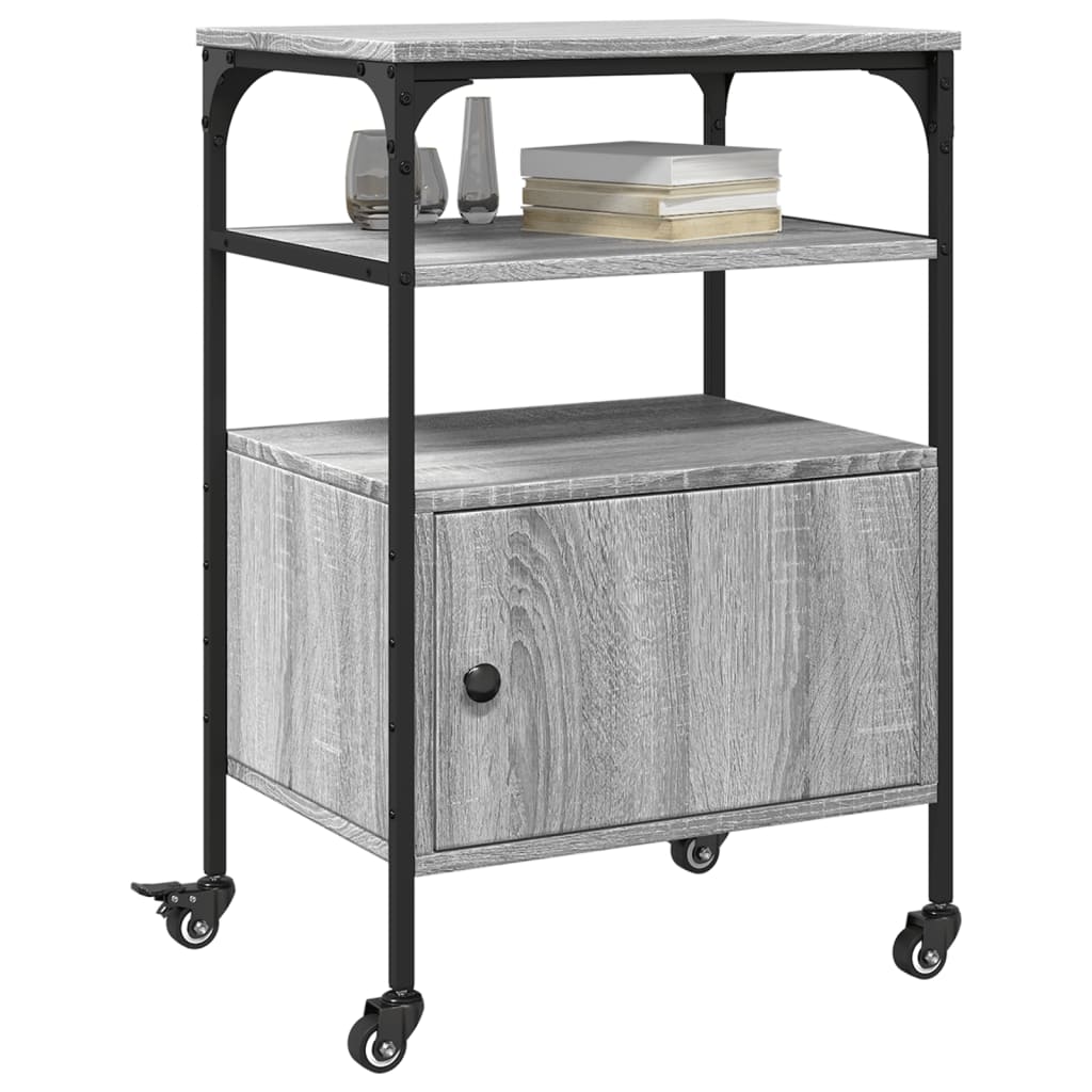 Meuble imprimante 3 étagères Gris Sonoma 50x40x76 cm Bois d'ingénierie