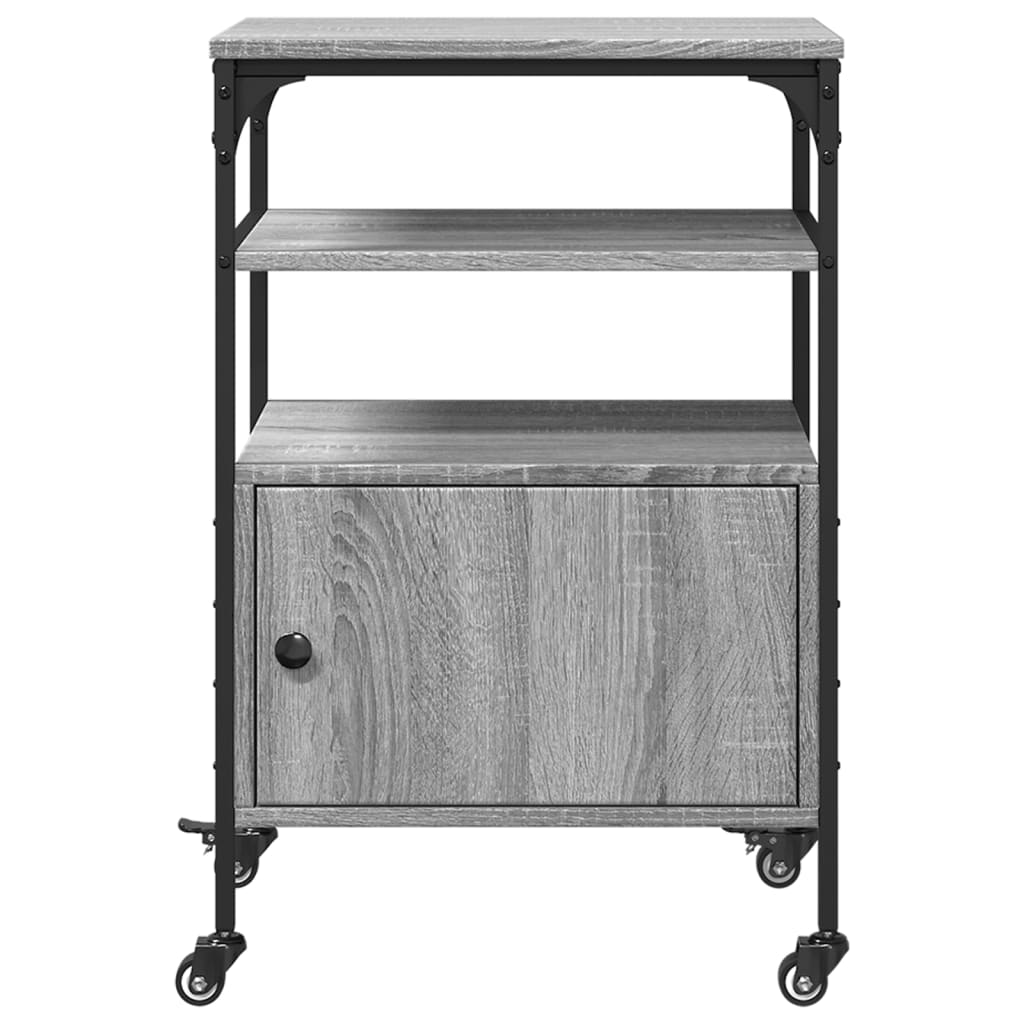 Meuble imprimante 3 étagères Gris Sonoma 50x40x76 cm Bois d'ingénierie