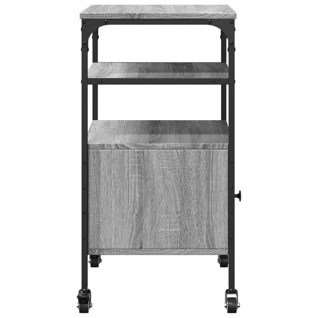 Meuble imprimante 3 étagères Gris Sonoma 50x40x76 cm Bois d'ingénierie