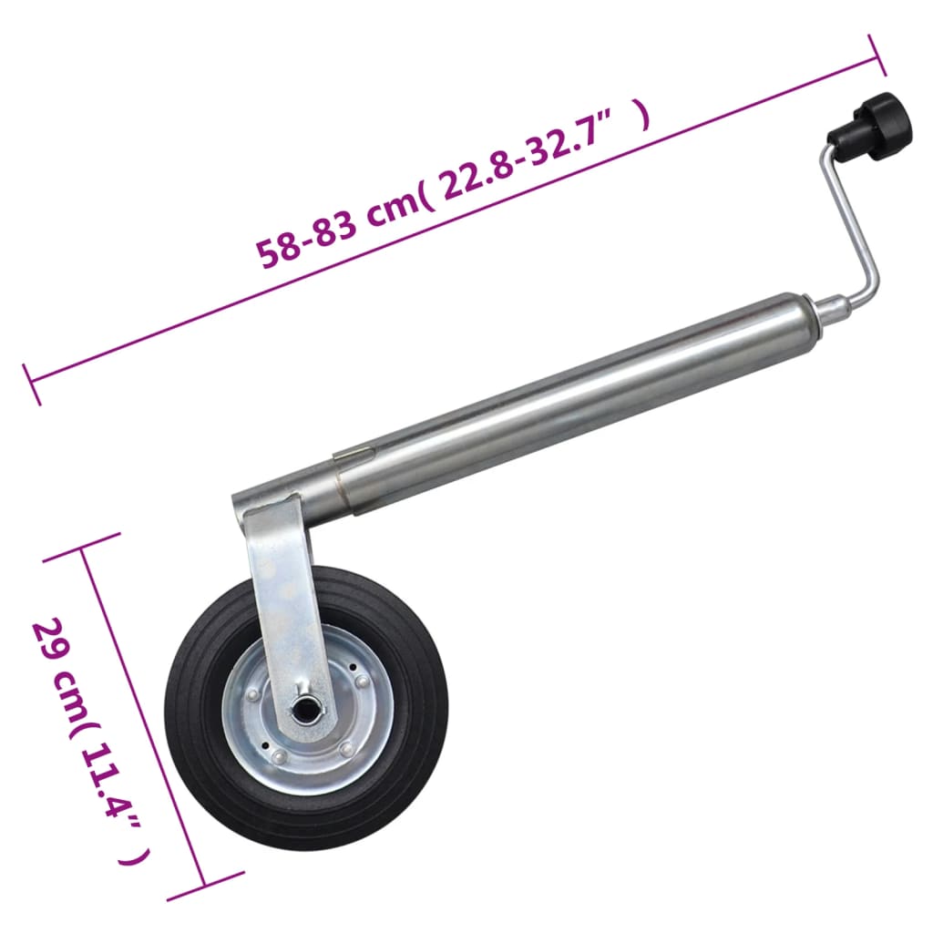 Stützrad 48 mm mit 2 Stützrohren und 3 Klemmen