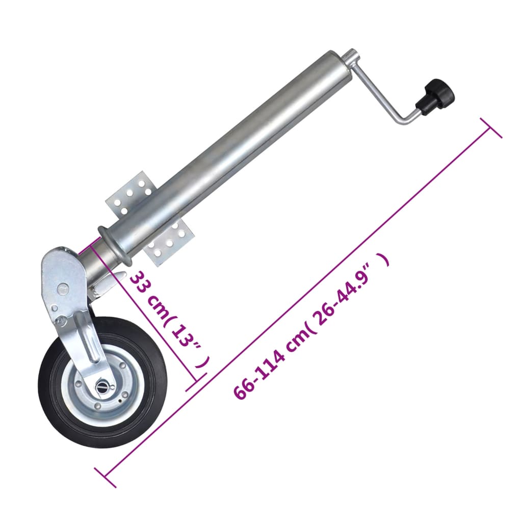 Stützrad Klappbar 60 mm mit 2 Stützrohren und 2 Klemmen