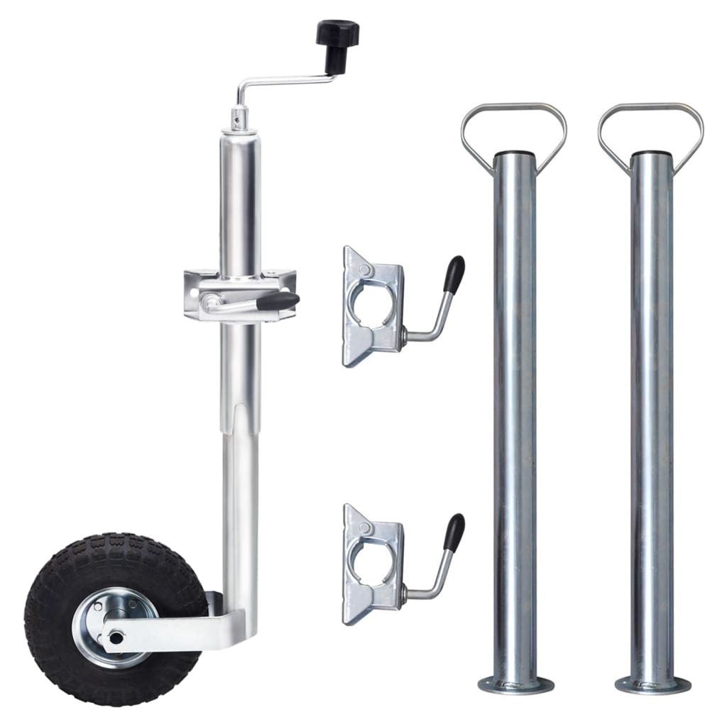 Roue jockey 48 mm avec 2 tubes de support et 3 brides