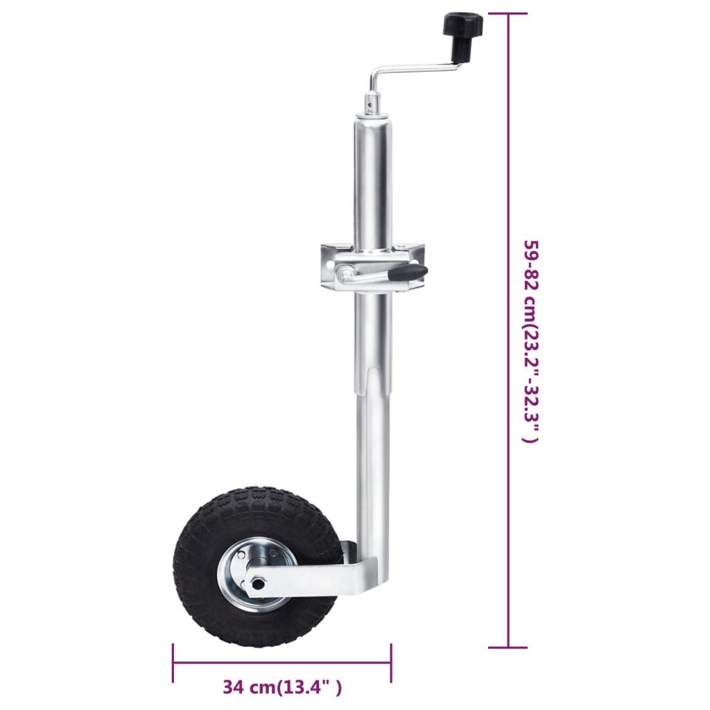 Roue jockey 48 mm avec 2 tubes de support et 3 brides